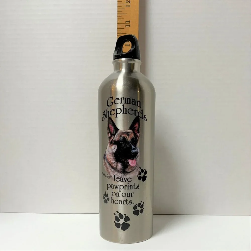 Stainless Steel German Shepherd Dog Water Bottle
